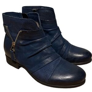 Miz Mooz Blue Leather Sunny Boots Anthropologie Boho fall